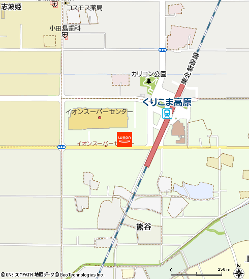 イオンスーパーセンター栗原志波姫店付近の地図